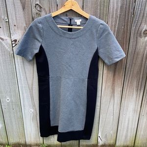 J. Crew Grey Color Block Dress Sz 6 EUC